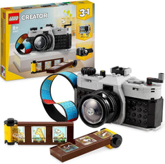 LEGO Creator Jouet appareil photo rétro 3 en 1, caméra vidéo, téléviseur, décorations de bureau pour enfants ou accessoires de chambre, cadeaux de photographie pour filles et garçons de 8 ans 31147 Ensembles de construction Besuche den LEGO-Store Single