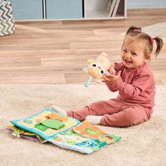 VTech Baby Mon grand livre en peluche - Livre tactile/livre avec musique et sons - Livre en tissu avec éléments mobiles - Jouet pour la motricité et les sens - Pour bébés et enfants de 3 à 24 mois Bebe Naty Shop Jouets
