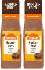 Ostmann Gewürze - Muskatnuss gemahlen | Ideal zum Würzen von Kartoffelgerichten | Zum Nachfüllen der Streudose | 50 g im wiederverschließbaren Beutel