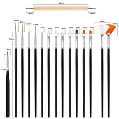 Hanyousheng 20 pièces ensemble de pinces à ongles, 15 pièces pinces à ongles, 5 pièces outils de pointage pour Nail Art pour bricolage Nail Art Design