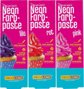 Decocino Neon Colorant Alimentaire Set - 3 Pièces - Rouge, Rose, Violet - Colorant Alimentaire Haute Dose - Pour Colorer Gâteaux, Muffins, Cupcakes - Sans Goût