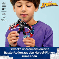 LEGO | Marvel Miles Morales Mech vs. Spider-Man 2099 - Superhelden Spielzeug mit Actionfigur und 2 Minifiguren sowie Razor-Web und Power-Blast-Elementen - Geschenk für Jungen ab 6 Jahren - 76337