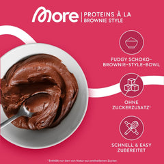 MORE Protein Brownie, 600G, Vegan Backmischung Für Brownies Mit Der Extra Portion Protein, Geprüfte Qualität - Made in Germany Mélange pour la pâtisserie et la cuisine Naty Shop