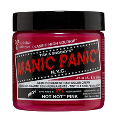 Manic Panic Hot Hot Pink Classic Cream Vegan Cruelty Free Teinture capillaire semi-permanente 118 ml Naty Shop Teinture capillaire Hot Hot Pink 118 Ml (1 paquet)