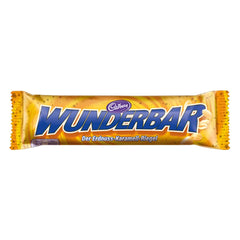 WUNDERBAR Peanuts – Barres de cacahuètes au caramel emballées individuellement avec des morceaux de cacahuètes croquants – 24 x 49g