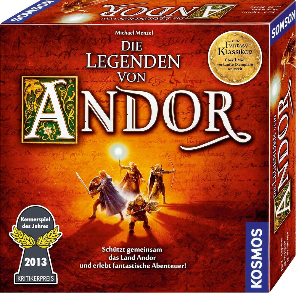 KOSMOS 691745 Legendele din Andor - Jocul de bază, Clasicul fanteziei, Kennerspiel des Jahres 2013, joc de societate fantasy cooperativ pentru vârste de 10 ani și peste