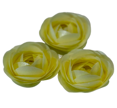 Lot de 3 décorations gaufrées comestibles, Roses jaunes