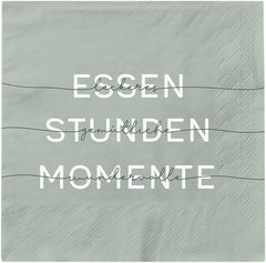 Grafik Werkstatt Serviettes Mit Spruch Gross | 20 pièces | 16,5 X 16,5 cm | Vert | Nourriture, heures, moments