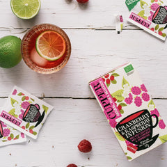 4Er Pack CUPPER Ceai de fructe bio „Cranberry & Raspberry Infusion”, 4X20 pliculețe de ceai nealbe, ecologic, comerț echitabil