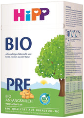 Le lait infantile bio HiPP PRE (4 x 600g), dès la naissance, ne contient que du lactose comme glucide, de la meilleure qualité biologique
