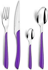 Amefa ECLAT Couverts pour 4 personnes, en acier inoxydable avec poignées en plastique de haute qualité, violet, 16 pièces Cuisine Naty Shop