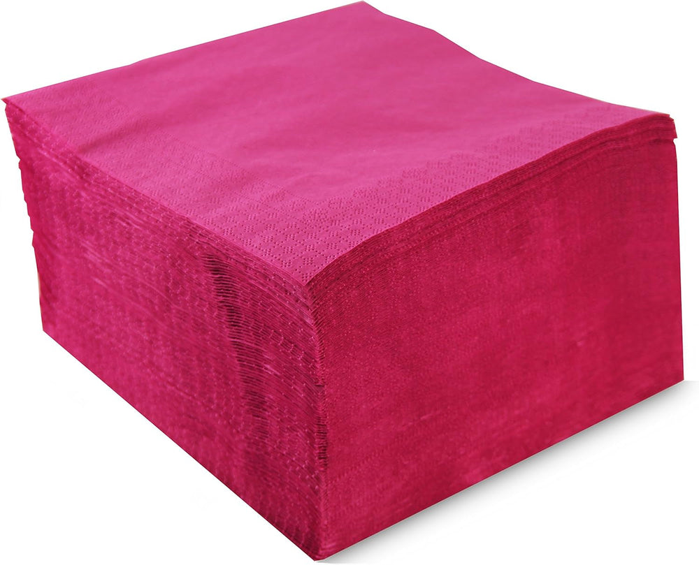 Ser42307107 Suspension Collection, serviette 40 X 40, 2 plis, pli 1/4, 100 serviettes, 2 plis unis avec bordure, fuchsia