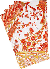 Serviettes de table en porcelaine corail et or, 15 par paquet