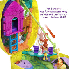 Polly Pocket GKJ64 - Boîte de poche portable en forme d'ananas avec 8 fonctionnalités amusantes, des poupées Polly et Purple, 2 accessoires et une feuille d'autocollants ; jouet pour enfants à partir de 4 ans Papusi Naty Shop