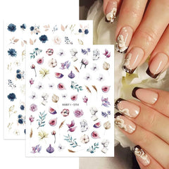 JMEOWIO Nagelsticker Frühling Blumen 10 Blatt Nail Art Sticker Selbstklebend Nagelaufkleber Buntes Sommer Blumen Dekoration Nageldesign Zubehör