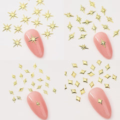 120 pièces breloques à ongles étoile or-argent étoile Y2K ongles breloques à ongles étoile en métal tailles mixtes vis à ongles étoile conception d'ongles Nail Art breloques étoiles 3D décoration d'ongles breloques à ongles accessoires pour ongles