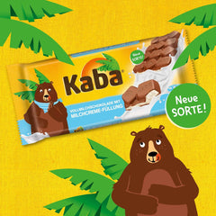 Chocolat au lait entier et crème de lait Kaba, tablette de chocolat fourrée, barre 90g, chocolat fondant à la crème de lait légère et saveur originale Kaba