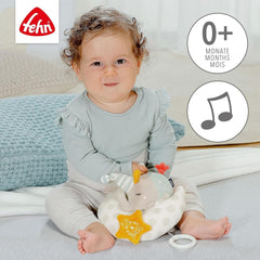 Fehn cutie muzicală copil elefant în lună - broderie "Glow-in-the-dark" cu melodia "The moon has risen" - jucărie de pluș pentru a vă ajuta să adormiți - jucărie pentru copii în mișcare și acasă - de la 0+ luni Jucarii Bebe Naty Shop