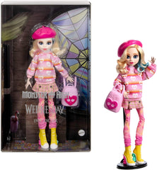 Monster High Wednesday Poupée et accessoires Enid Sinclair Béret rose et sac à dos Figurine de collection Support de poupée HXJ05 Naty Shop Dolls Titre par défaut