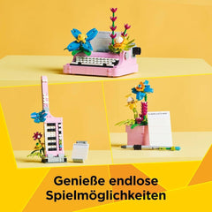 Machine à écrire LEGO Creator 3In1 avec fleurs - jouet transformable en modèle Keytar ou en pot de fleurs avec cahier et stylo - jeu de construction - cadeau pour filles et garçons à partir de 8 ans 31169 Jeux de construction Besuche den LEGO-Store