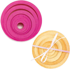 0255300 Jeu d'emporte-pièces, ronds-fins, 6 pièces, 1,5/2,5/3,5/5/6,5/8 cm, 10 x 10 x 3 cm, rose