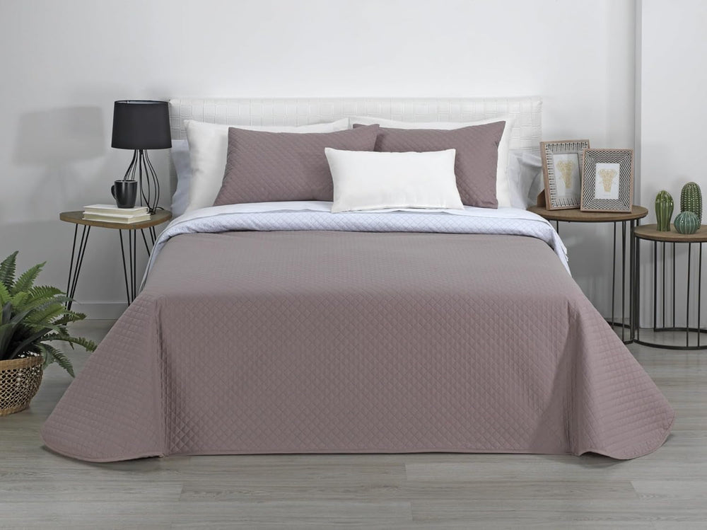 Estoralis | AVA | Courtepointe boutique réversible | Pour toutes les saisons | Couleur – Blanc/Taupe | Pour lit 140/150/160 cm. lit. (250 X 270 Cm. Ancho X Alto) | Quilt matelassé Quilts et quilts Naty Shop Titre par défaut