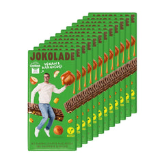 JOKOLADE 12 barres x 140g Forfait économique | Aux cacahuètes caramélisées et céréales croquantes | Vegan et sans cacao