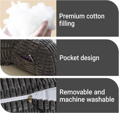 Pernă de citit pentru pat și canapea, pernă de citit cu suport pentru încheietura mâinii, cotiere și suport pentru spate, pernă de spate pentru pat pentru odihnă, relaxare, citit, lucrul la laptop, vizionarea televizorului (gri închis)