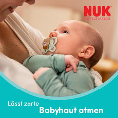 Sucettes NUK Perfect Match Air pour bébés | 0-6 mois | Sucettes orthodontiques qui favorisent la circulation de l'air et empêchent la bave | 95 % d'acceptation par les bébés** | Renard/ours en peluche | Paquet de 2