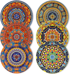 Service d'assiettes pour 6 personnes, service d'assiettes vancasso KRVI pour 6 personnes, service d'assiettes Ø 27 cm, passe au lave-vaisselle et au micro-ondes, assiettes à pâtes, assiettes à petit-déjeuner, assiettes à gâteaux