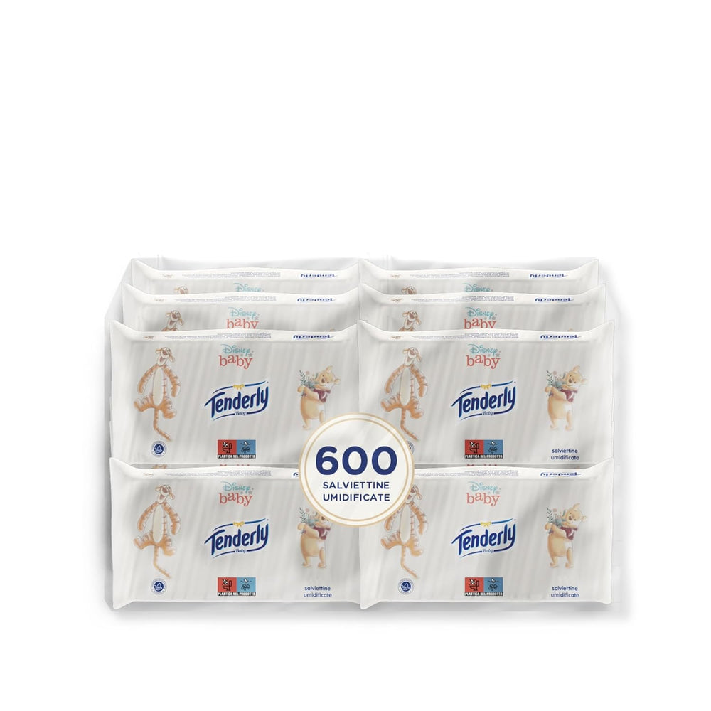 Șervețele umede Disney Baby Wipes, șervețele moi, ideale pentru curățarea zilnică a bebelușului, cu personaje Disney, pachete de 12, fabricate în Italia, testate dermatologic