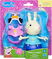 Peppa Pig Luisa Löffel Anziehspaß Figur, 15 cm große Puppe für Mädchen mit Accessoires und Kleidung zum Anziehen, interaktives Spielzeug-Set für Kleinkinder ab 3 Jahren