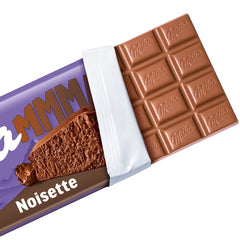 Milka MMMAX Noisette – Chocolat au lait alpin fourré délicatement et crémeux aux noisettes – 250g