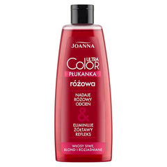 Joanna Ultra Color - Après-shampooing rose pour cheveux blonds et clairs - Rose pastel - Brillance naturelle - Élimine la teinte jaune des cheveux gris-blonds - Effet temporaire - 150 ml Teinture capillaire Naty Shop
