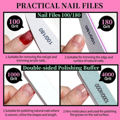 FANDAMEI Maniküre Set, Buffer Für Nägel, Nagelfeile 100/180, Nagelfeilen Für Gelnägel, Nagelhautschieber, Buffer Für Gelnägel, Feilen Für Gelnägel, Nagelzange, Nagelfeilen Set, Maniküre & Pediküre Set