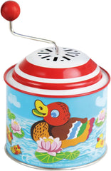 LENA 52761 Boîte à musique petits canetons, boîte à musique env. 10,5 x 7,5 cm Boîte à musique en étain mélodie Boîte à musique en métal Orgue de baril pour 18 mois Boîte à musique d'orgue à motif de canard bébé coloré Bebe Naty Shop Toys Titre par défaut