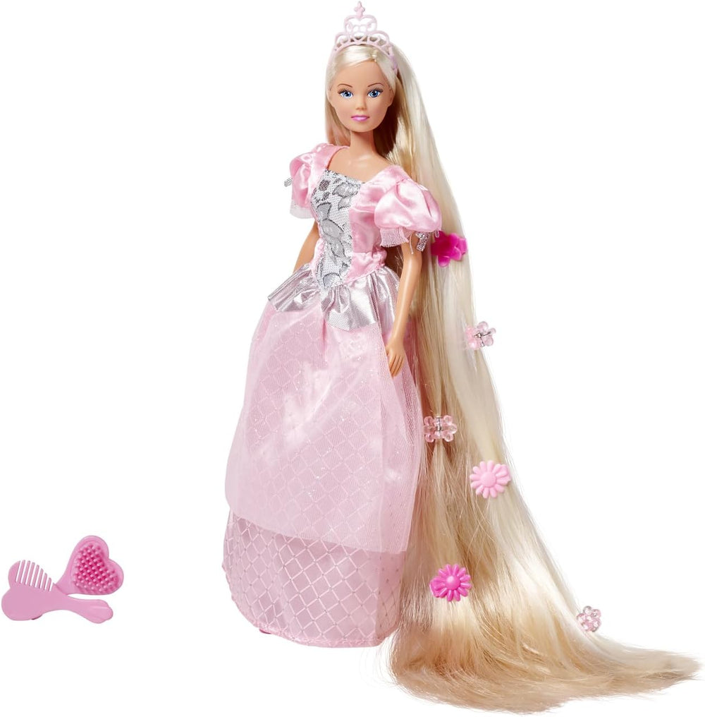 Simba 105738831 - Steffi Love Raiponce, Steffi en princesse de conte de fées, avec cheveux extra longs, avec pinces à cheveux, brosse et peigne, poupée mannequin, 29 cm, pour enfants à partir de 3 ans