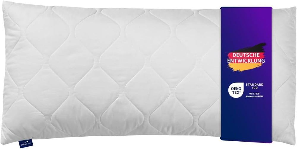 Oreiller Traumnacht à l'aloe vera avec housse confortable en microfibre douce et veloutée 40X80 cm Certifié Oeko-Tex, produit selon la norme de qualité allemande Oreillers standard Naty Shop Titre par défaut