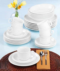 Seltmann Weiden 001.716175 Compact White service de table 30 pièces, blanc/simple