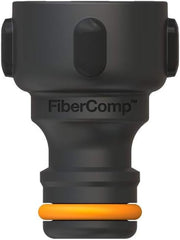 Connecteur de robinet Fiskars, pour robinets, Ø 21 mm (G 1/2"), FiberComp, taille universelle, 10 g, noir/orange, 1027053