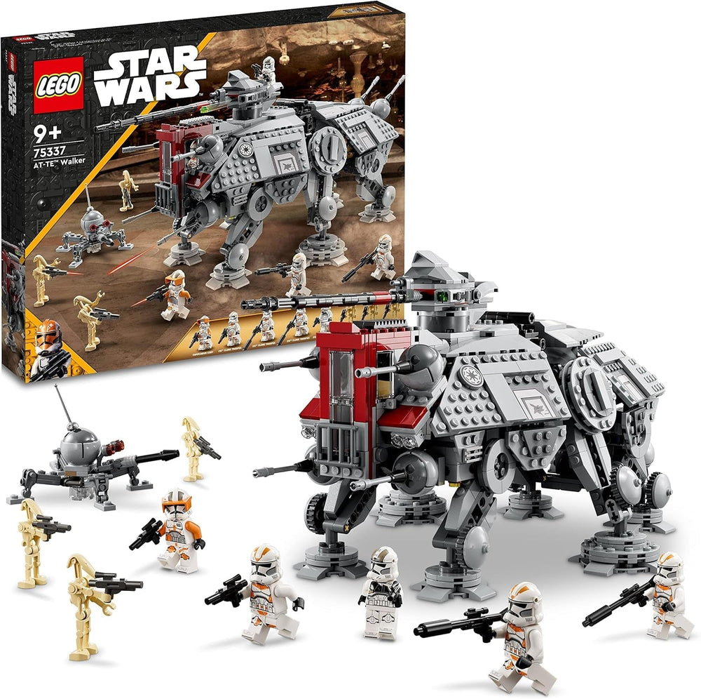 LEGO Star Wars At-Te Walker Mobile Toy Model Minifigure Set comprenant 3 soldats clones, des droïdes de combat et un droïde araignée nain 75337 Ensembles de construction Besuche den LEGO-Store Single