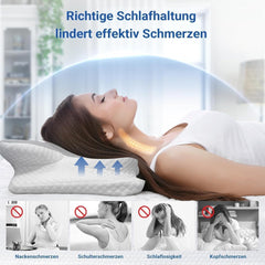 Hothands Pernă din spumă de memorie Pernă ortopedică ergonomică, pernă pentru ameliorarea durerilor laterale, dorsale și abdominale și îmbunătățirea calității somnului, 62X41X13/11Cm Perne ortopedice cervicale Naty Shop