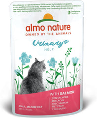 almo nature Functional Urinary Help - Nourriture humide pour chats adultes au saumon - Favorise la santé des voies urinaires - 30 sachets de 70 g chacun