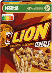 Céréales LION, Céréales chocolat au caramel et farine complète 41%, paquet 8 x 400 grammes Cereal Naty Shop
