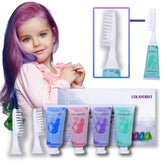 COLAYERIST Craie à Cheveux 4 Couleurs Craie à Cheveux pour Filles Adultes Ensemble de Teinture pour Cheveux Temporaire pour Enfants Enfants Lavable Craie à Cheveux Non Toxique Cadeaux Filles 6 7 8 9 10 11 12 13 Ans Naty Shop Vert+Bleu+Rose+Violet