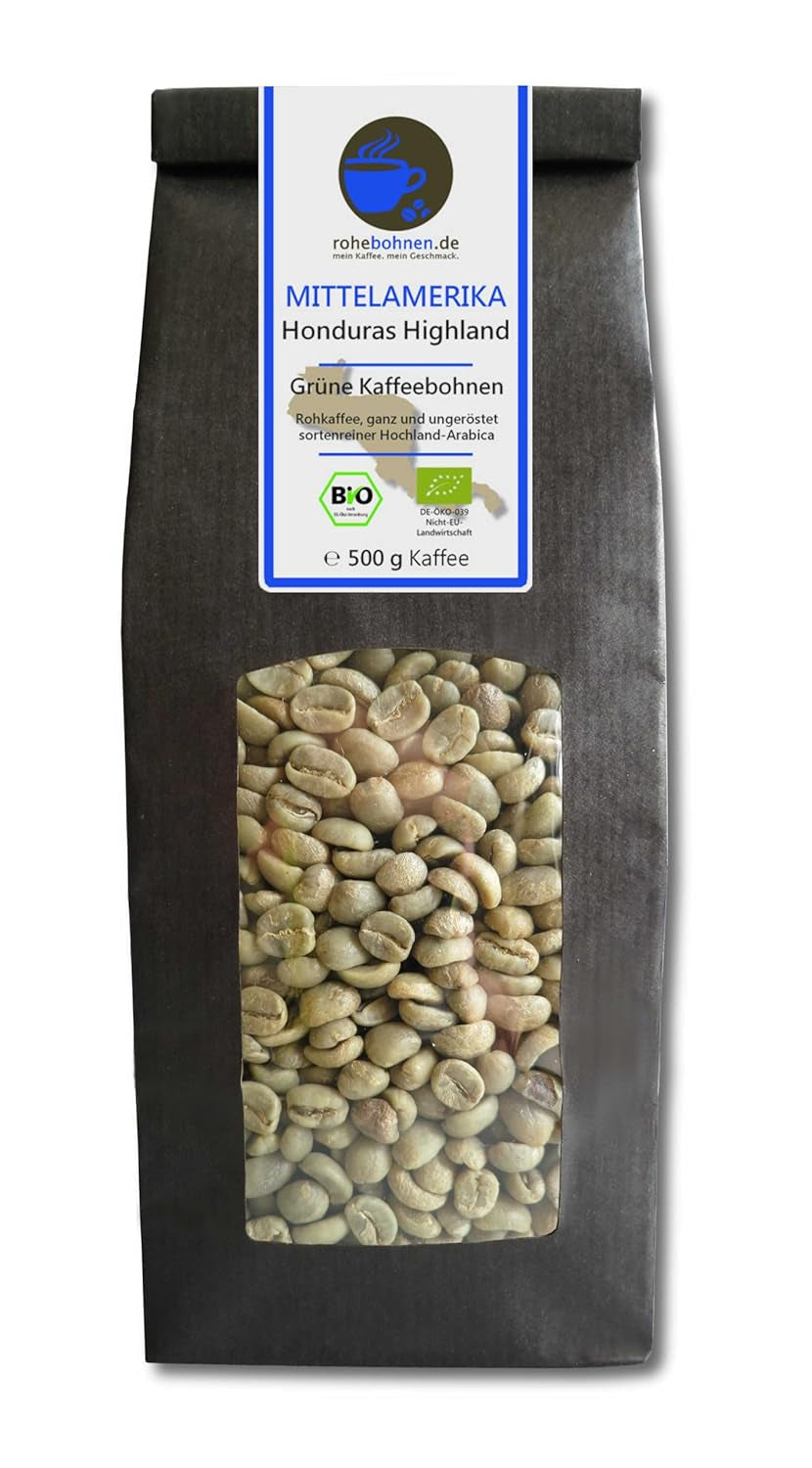 Bio Rohkaffee - Grüner Hochland Kaffee Honduras Highland (grüne Kaffeebohnen 500g) - Certifié GMP