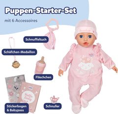 BABY Born Annabell 43 cm - Păpușă moale cu 7 funcții electronice și sunet - Potrivită pentru copii cu vârsta de la 3 ani în sus - Păpușa include accesorii - Necesită baterii