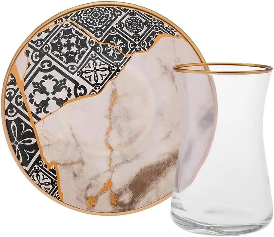 Service à thé 12 pièces Karaca Aris pour 6 personnes - Service en porcelaine exquis pour un plaisir de thé élégant