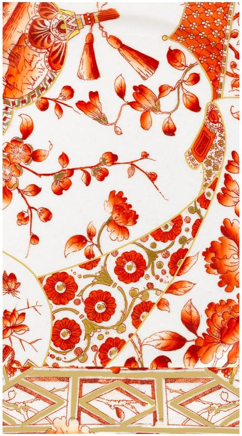 Serviettes de table en porcelaine corail et or, 15 par paquet