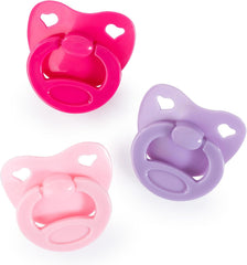 Bayer Design 79104AA Schnuller-Set für Puppen, Schnuller für Puppen, Puppenschnuller, Puppenzubehör, Rosa, Lila, Pink